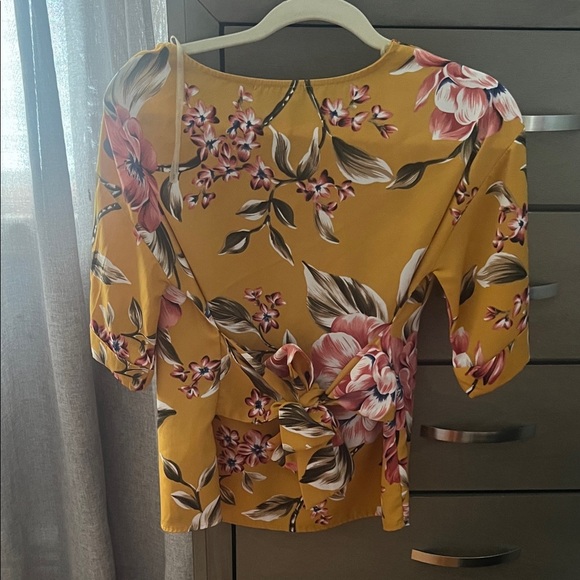 Nine West Mustard Floral Blouse - Picture 3 of 4